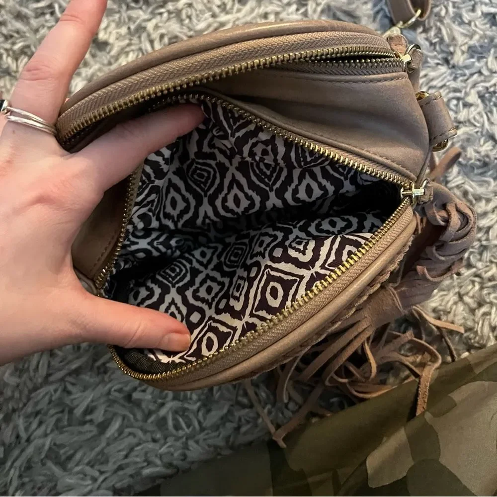 steve madden faux leather brown crossbody bag